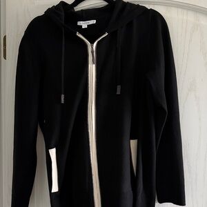 Chico's Black and White Hooded Cardigan